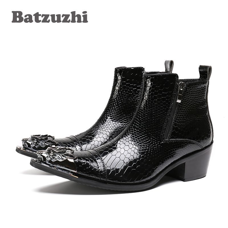Acquistare POP Rock Black Men Stivali Punta A Punta In Ferro Con Cerniera Uomo  Stivaletti Moda Autunno In Pelle Uomo Calzature Bota Masculina Economico |  Consegna Veloce E Qualità | DHgate Italy