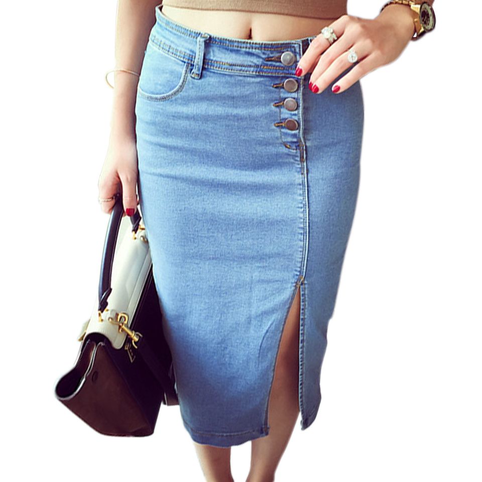 ladies blue jean skirts