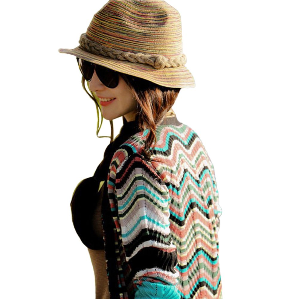 Sun Hat Striped Caps Bohemia Beach Hats 