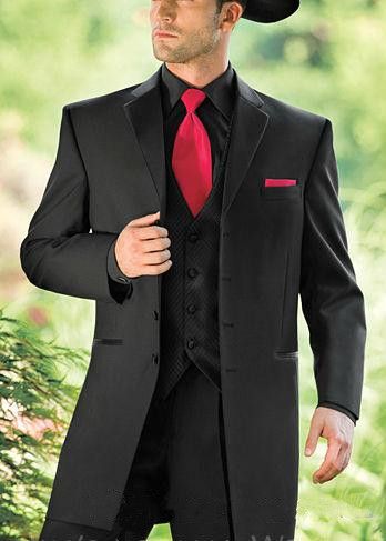 Compra Trajes De Etiqueta Negro De Vaquero Occidentales Para Los Hombres  Por Encargo De Los Smokinges Del Novio De La Boda / Los Juegos Para El Mens  / Groommens Palos Jakcet +