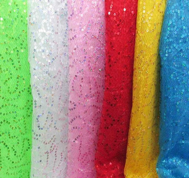 2019 130cm Wide Shining Star Transparent Fabric Soft Net Lace Yarn