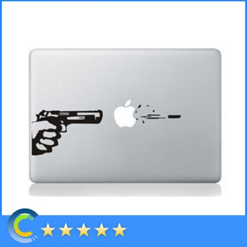 PISTOLA Shot Divertente Decalcomania per MacBook Pro Sticker Vinyl Notebook Laptop MAC AIR PELLE 