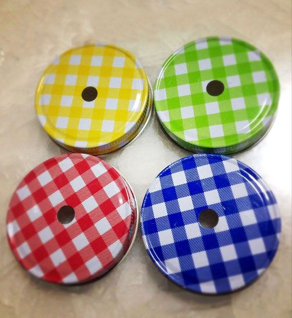 Wide Mouth Mason Jar Lid Standard Glass Mug Caps 70mm Mix Colors