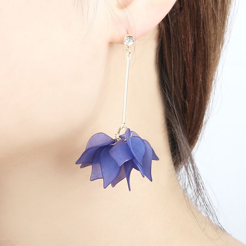 Pendientes Colgantes De Pétalos De Piedra De Cristal De De Pendientes Colgantes De Pétalos De Piedra De Cristal De De