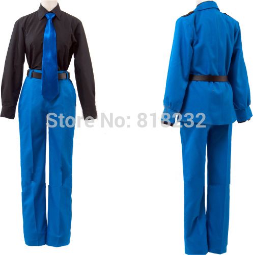 New Axis Powers APH Hetalia North Italy Cosplay Blue Uniform Costume Unisex
