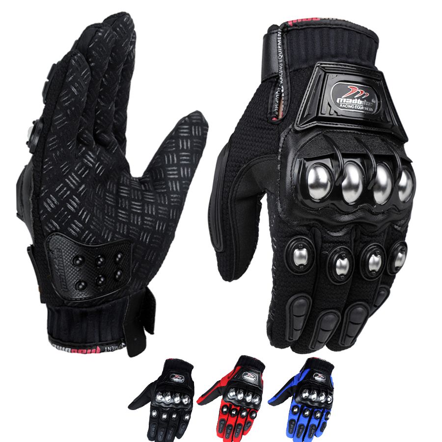 Autumn Hot Metal Knuckle Mad Racing Motorbike Motorcycle Armour Gloves Black New 