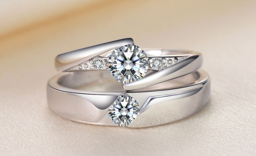 2020 Korea Diamond Ring Couple Wedding Ring Wedding Ring