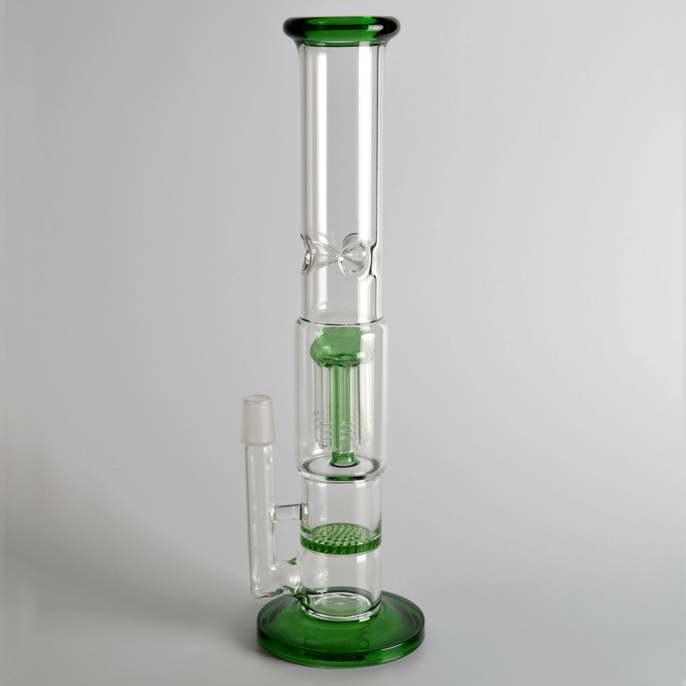Green Tree Straight Glass Water Pipe Smoking Hookah Bong Sets 