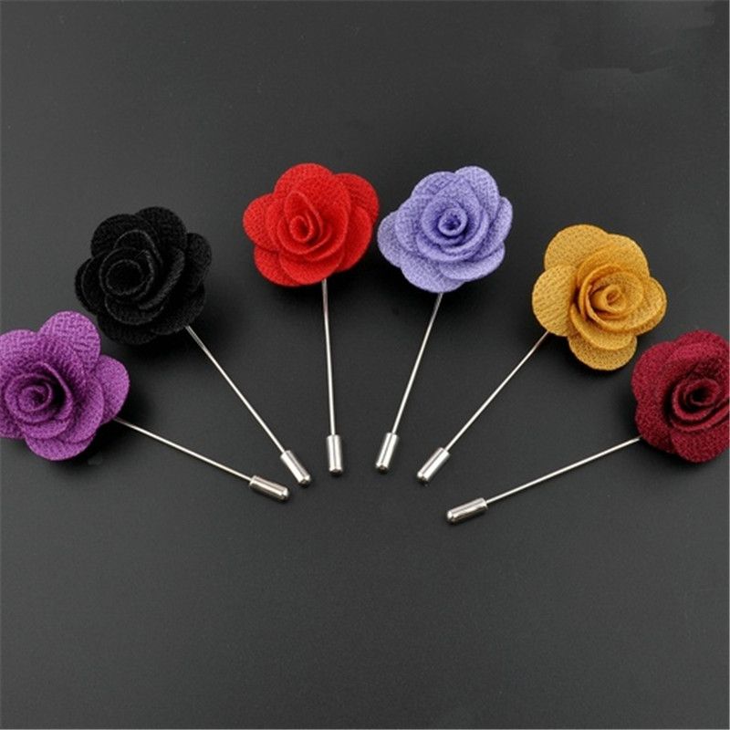 Bijoux Lapel Argent Broche fleur Perle Faux Boutonnière Hommes Accessoires