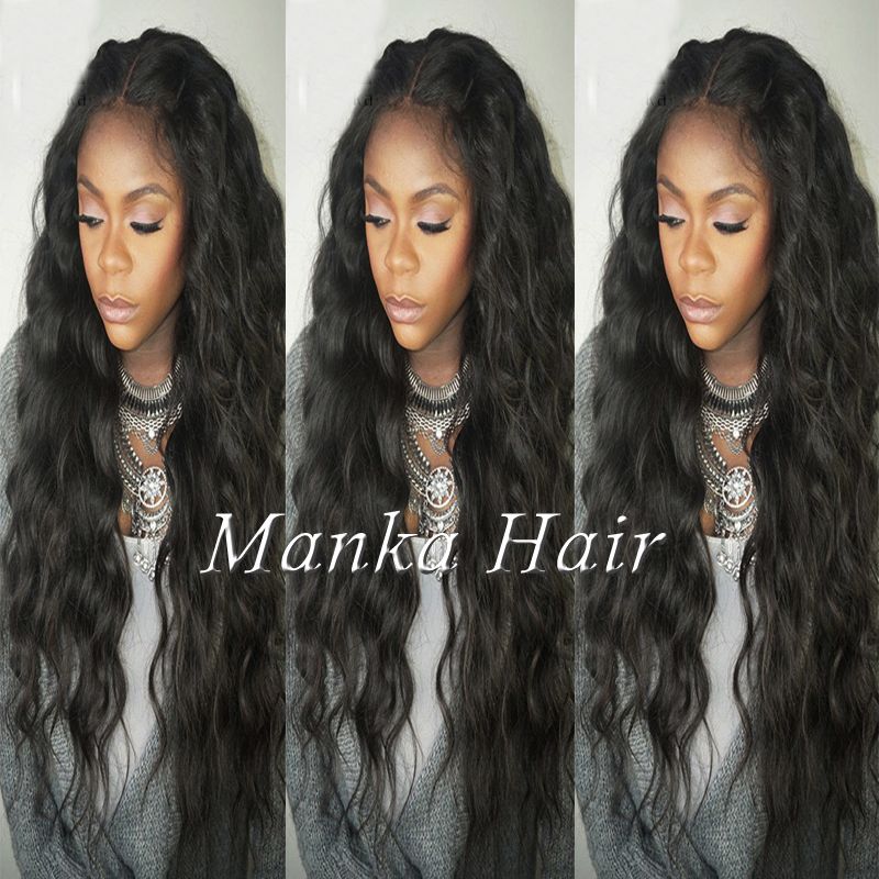 Cheap 180 Density Long Wavy Full Lace Wig Mongolian Lace Front