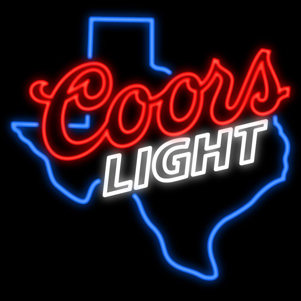 2021 Texas Coors Light Neon Sign Custom Real Glass Tuble Light Beer Bar