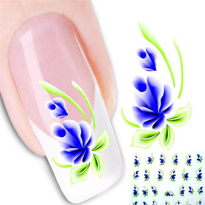 Flower Design French Manicure Water Transfer Nail Art Sticker Decal Paper Foil Fingernail Tips Decoration Accessories Flower Design French Manicure Water Transfer Nail Art Sticker Decal Paper Foil Fingernail Tips Decoration Accessories