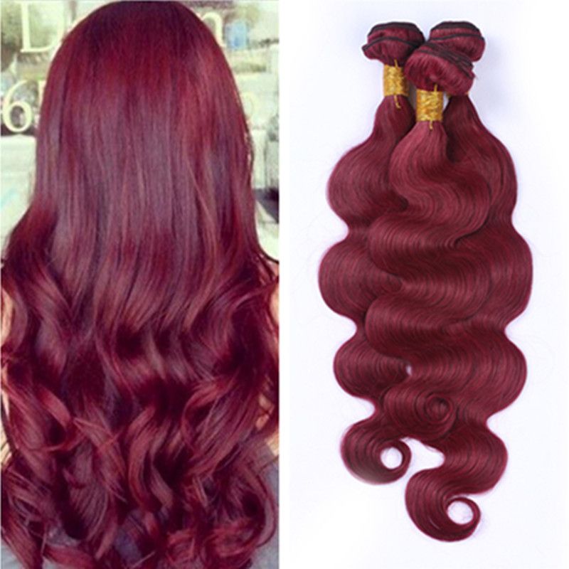 Compre Venta Caliente Color Puro Borgoña Body Wave Hair Bundles Peruano Cabello Humano Vino Rojo 99j El Pelo Ondulado Teje Extenas A 10894 Del