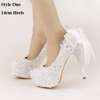 white platform wedding shoes