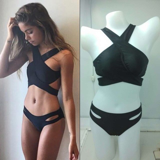 Traje de baño de una pieza de desgaste que Solid caliente atractivo del halter de Monokini Mujeres 