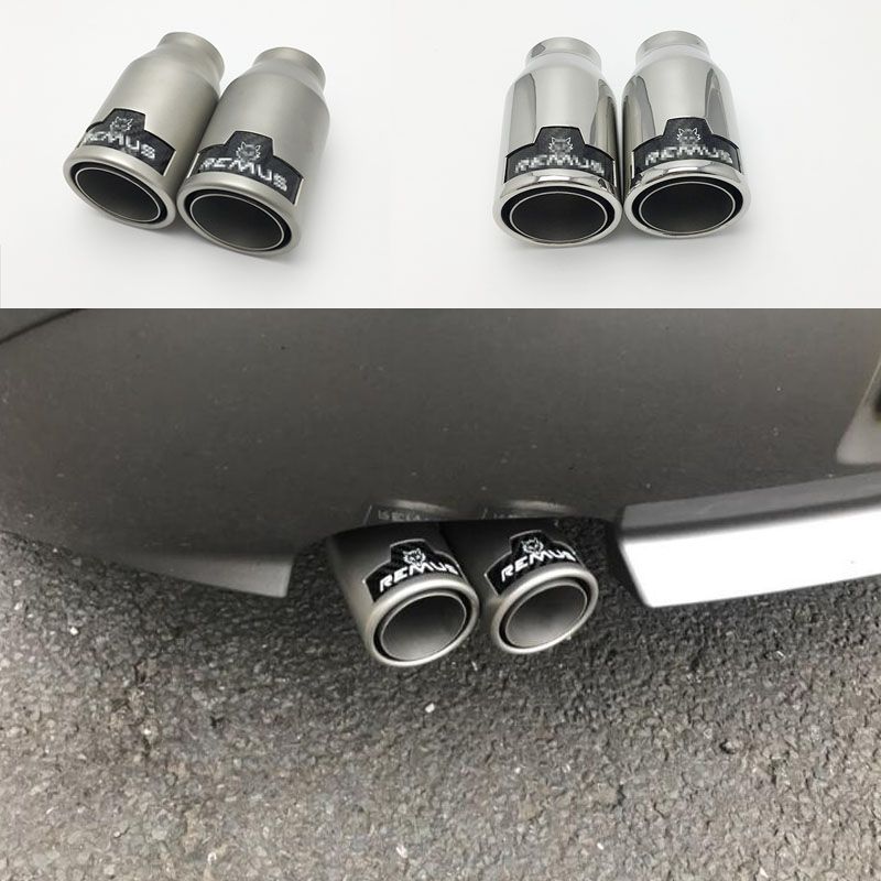 Car Modification Stainless Steel Exhaust Muffler Rear Pipe Tailpipe End Tip for Q3 A6 CX-3/CX-4/CX-5 Acouto 76mm Tailpipe