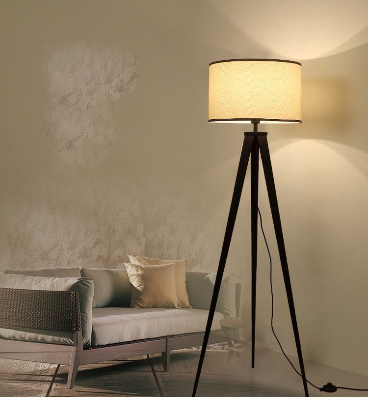 Rustic Wooden Tripod Floor Lamp Fabric Lampshades Classical Rustic Wooden Tripod Floor Lamp Fabric Lampshades Classical Chinese Light Living Room Stand Lamps Modern Contemporary
