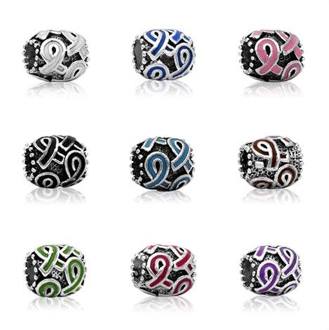 2020 Breast Cancer Awareness Jewelry Diy Interchangeable Pink Ribbon Purple Ribbon Charms Beads Fits European Pandora Jewelry Bracelets From Jewelrytracy 0 46 Dhgate Com