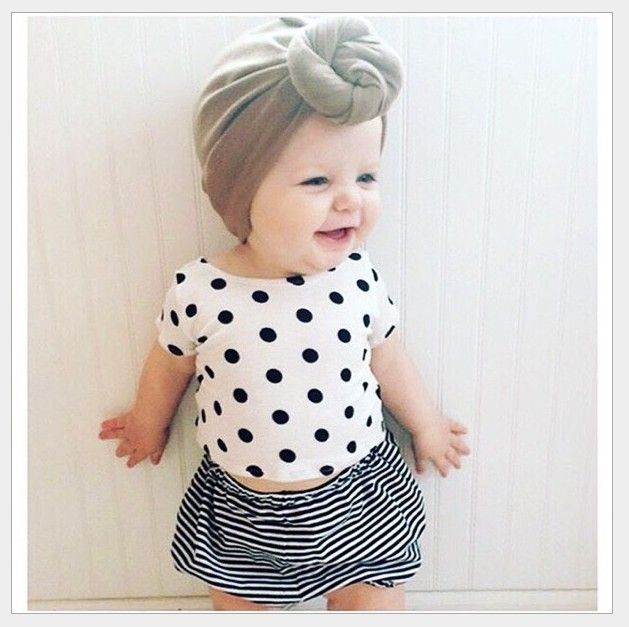 Acheter Pas Cher Belle Bebe Ete Vetements Ensembles 16 Nouveau Bebe Filles Polka Dots Manches Courtes T Shirt Tops Stripe Shorts Set Enfants Costumes Enfants Outfit Du 6 51 Fr Dhgate