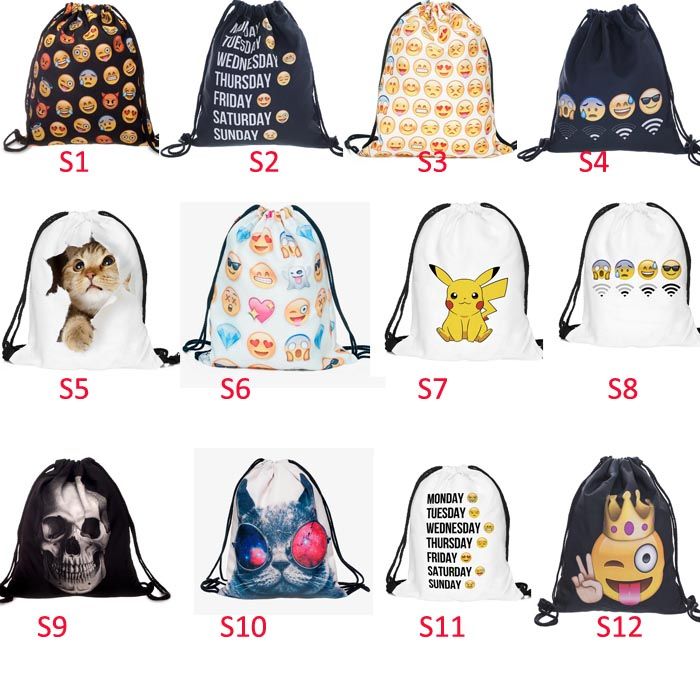 emoji drawstring bags