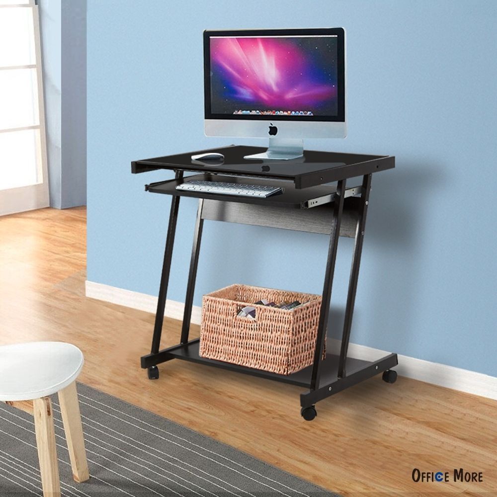 2020 Home Office Computer Desk Laptop Pc Table 4 Wheels Roll