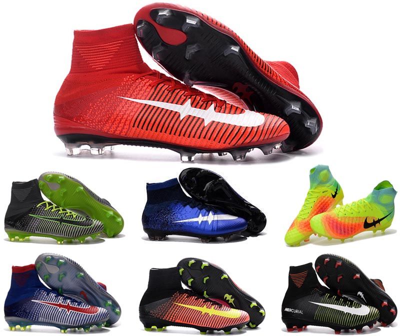 Los hombres de descuento superfly mercurial botas FG CR7 Zapatos Los hombres láser al aire