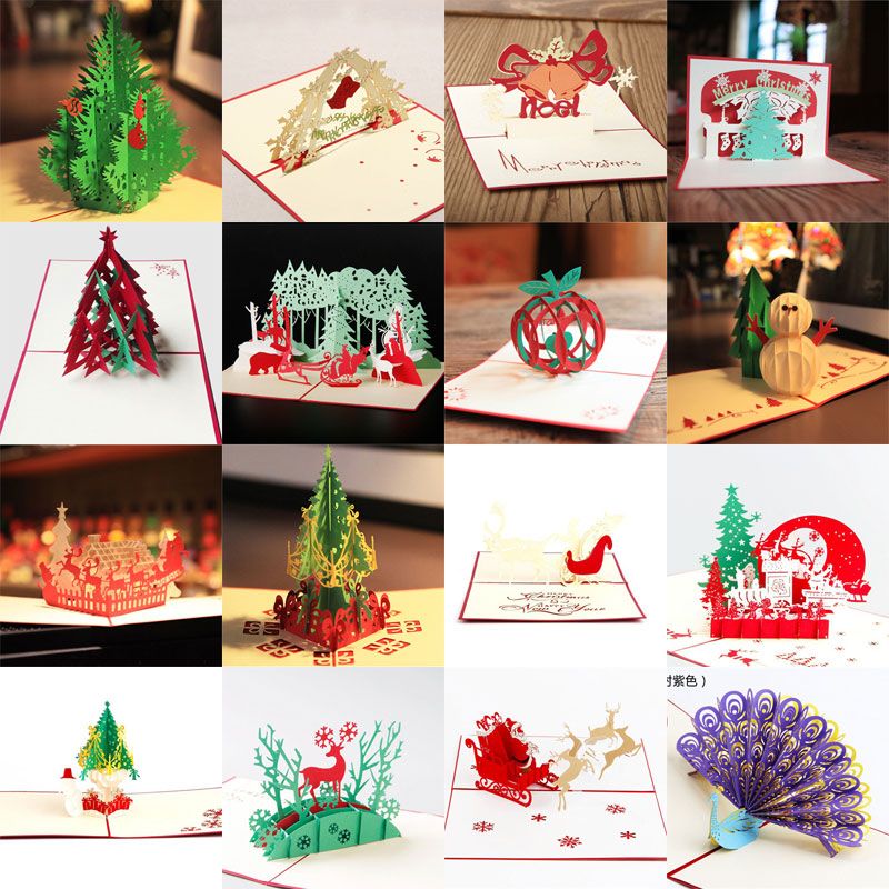 Acheter En Gros Creatif Kirigami Origami 3d Pop Up Cadeau De Voeux Cartes De Noel Joyeux Noel Sapin Cadeaux Livraison Gratuite De 22 41 Du Billshuiping Dhgate Com