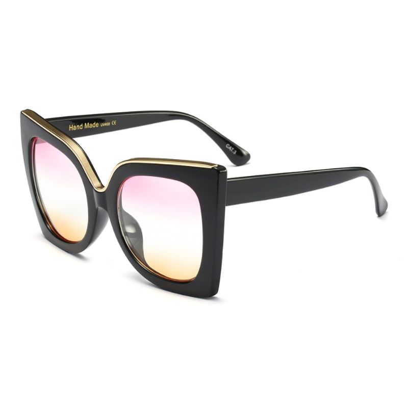 Black Frame & Pinkish Brown Lens