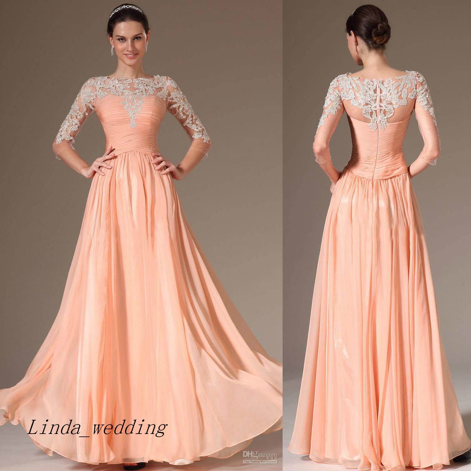 Peach Evening Dress Factory Sale, UP TO ...