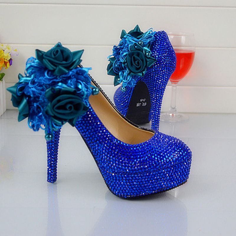 royal blue diamond heels