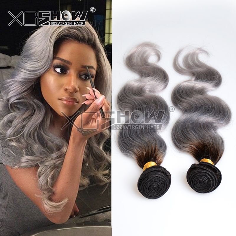 Rosa Silver Hair Weave Malaysian Ombre Body Wave Virgin Hair 1b