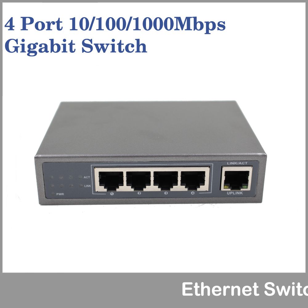 5 Port 4 Ports 10/100/1000Mbps Gigabit Ethernet Switch With Black 