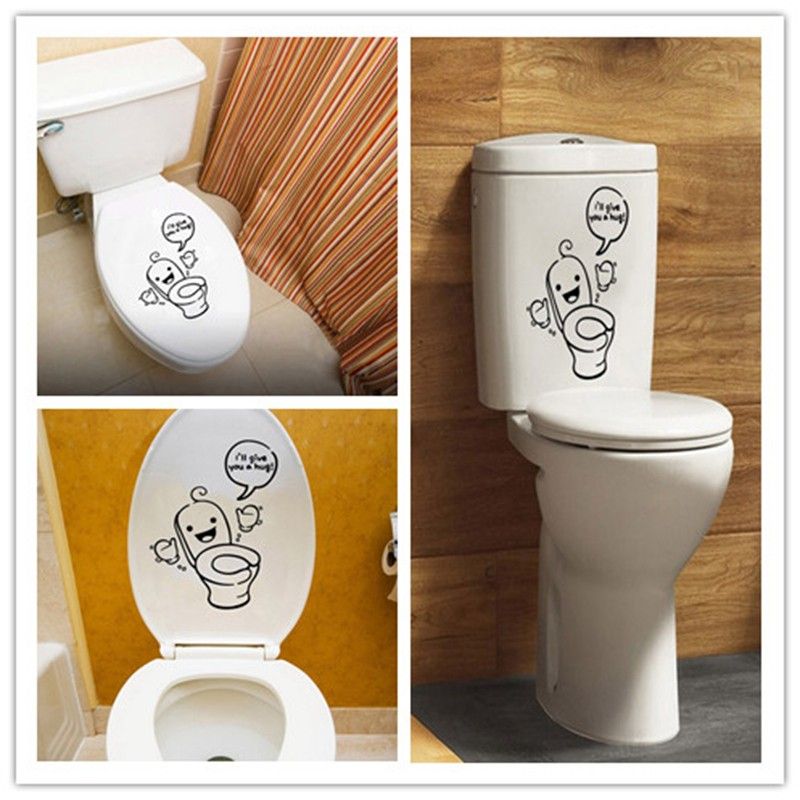 Cartoon Little Penguin Post Toilet Decals Funy Bathroom Decorative ... Cartoon Little Penguin Post Toilet Decals Funy Bathroom Decorative ...