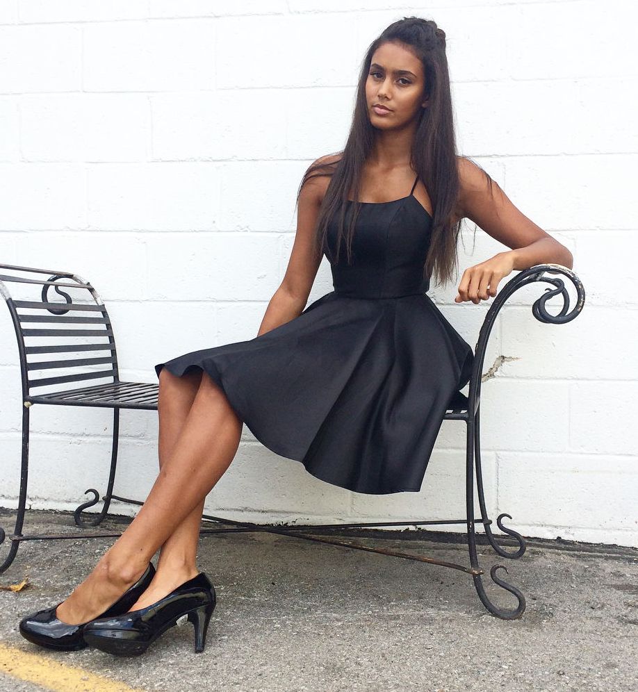 Simple black homecoming dress Clearance