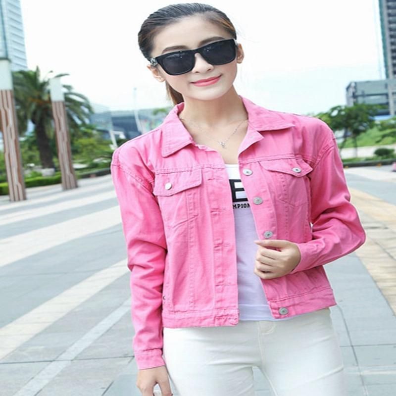 ladies pink denim jackets