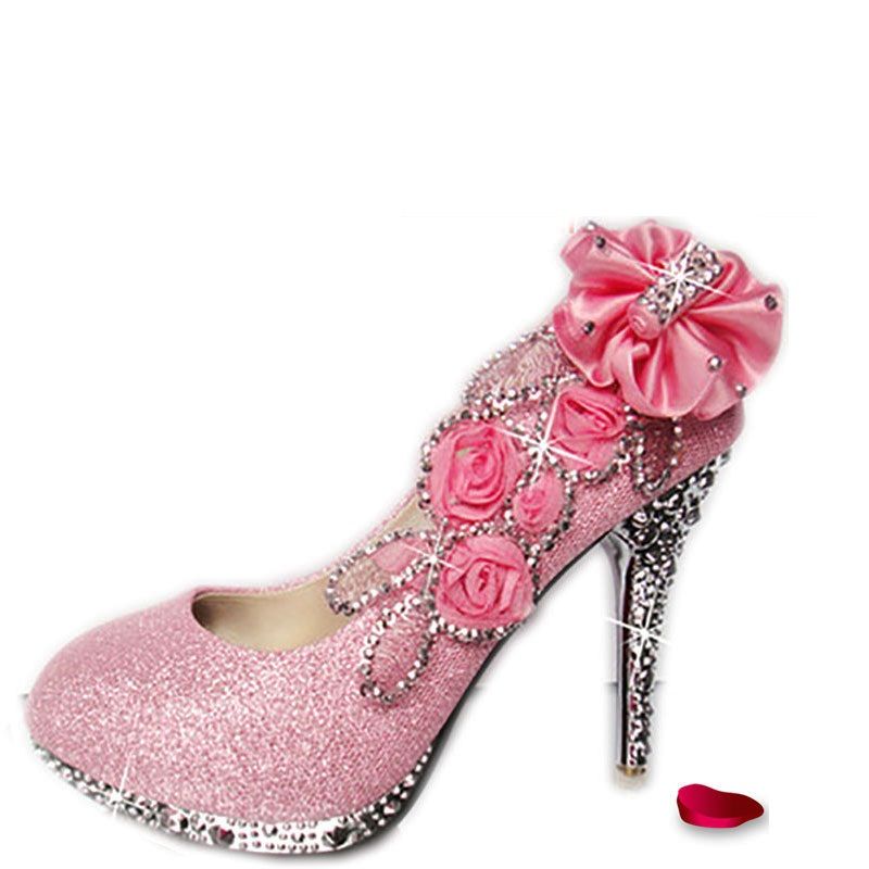 pink wedding shoes