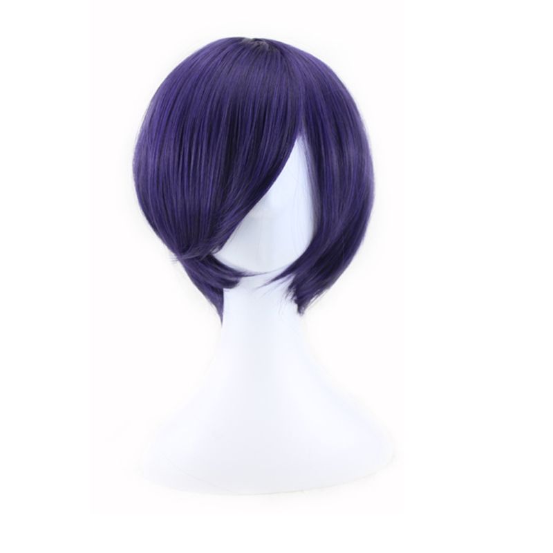 Woodfestival Tokyo Ghoul Kirishima Dong Xiang Cosplay Wig Men Short Straight Wig Dark Purple Anime Wig Synthetic Fiber Hair Miku Hatsune Cosplay Buy
