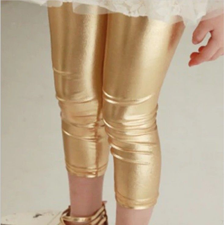 2016 Niños Primavera Brillante Leggings Baby Gold Pantalones Apretados Boot Cut Niños Pantalones Brillante Little Leggings es De 2,44 € | DHgate