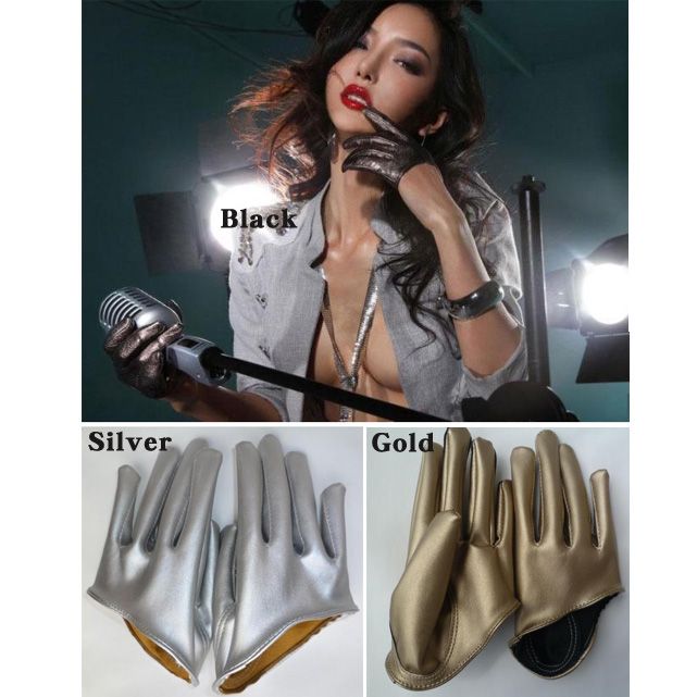 women's leather half palm gloves