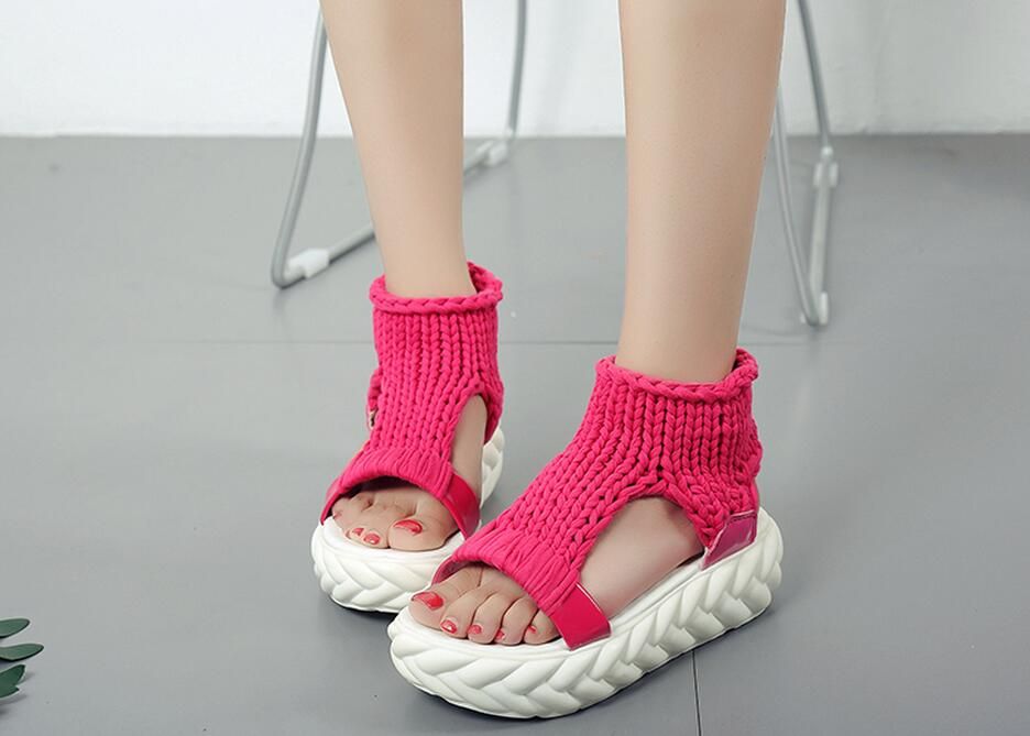 black high top sandals