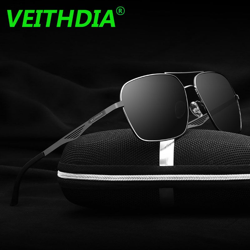 VEITHDIA Original Vintage Retro Brand Sunglasses Mens Polarized Glasses Eyewear