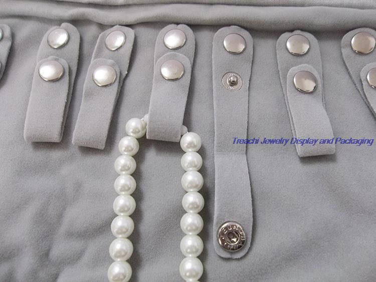 treachi Travel Velvet Jewelry Roll Necklaces Organizer Clutch Bag 