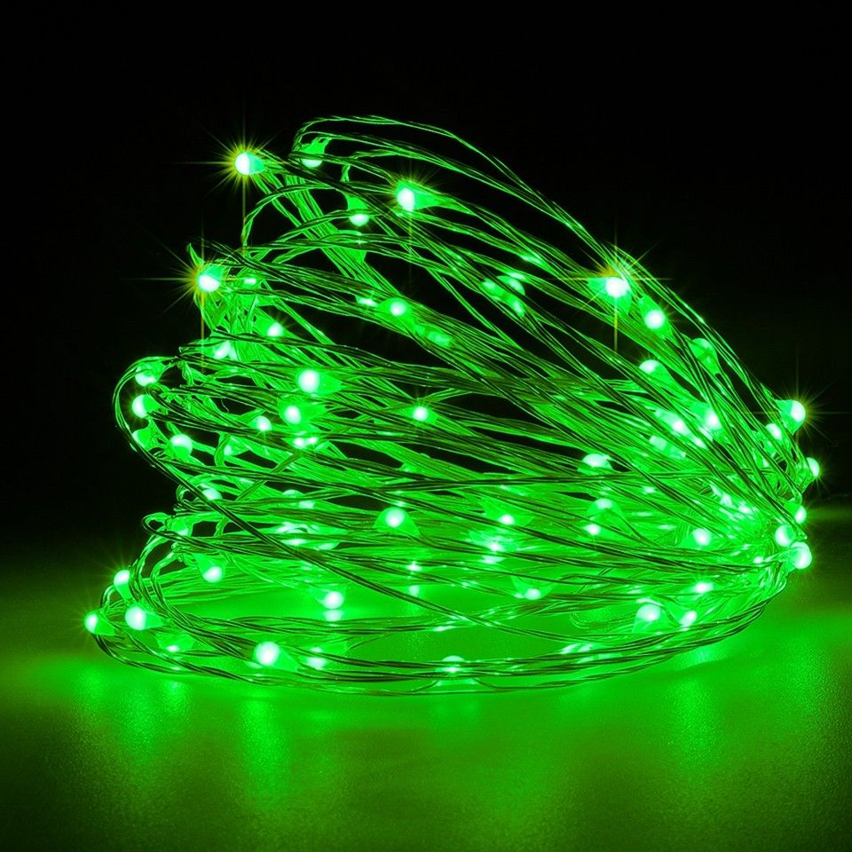 Großhandel Halloween Weihnachten Led Lichterketten 5m10m Outdoor Weihnachtslichterketten Warmweiß Silber Draht Led Sternenlicht Dc12v