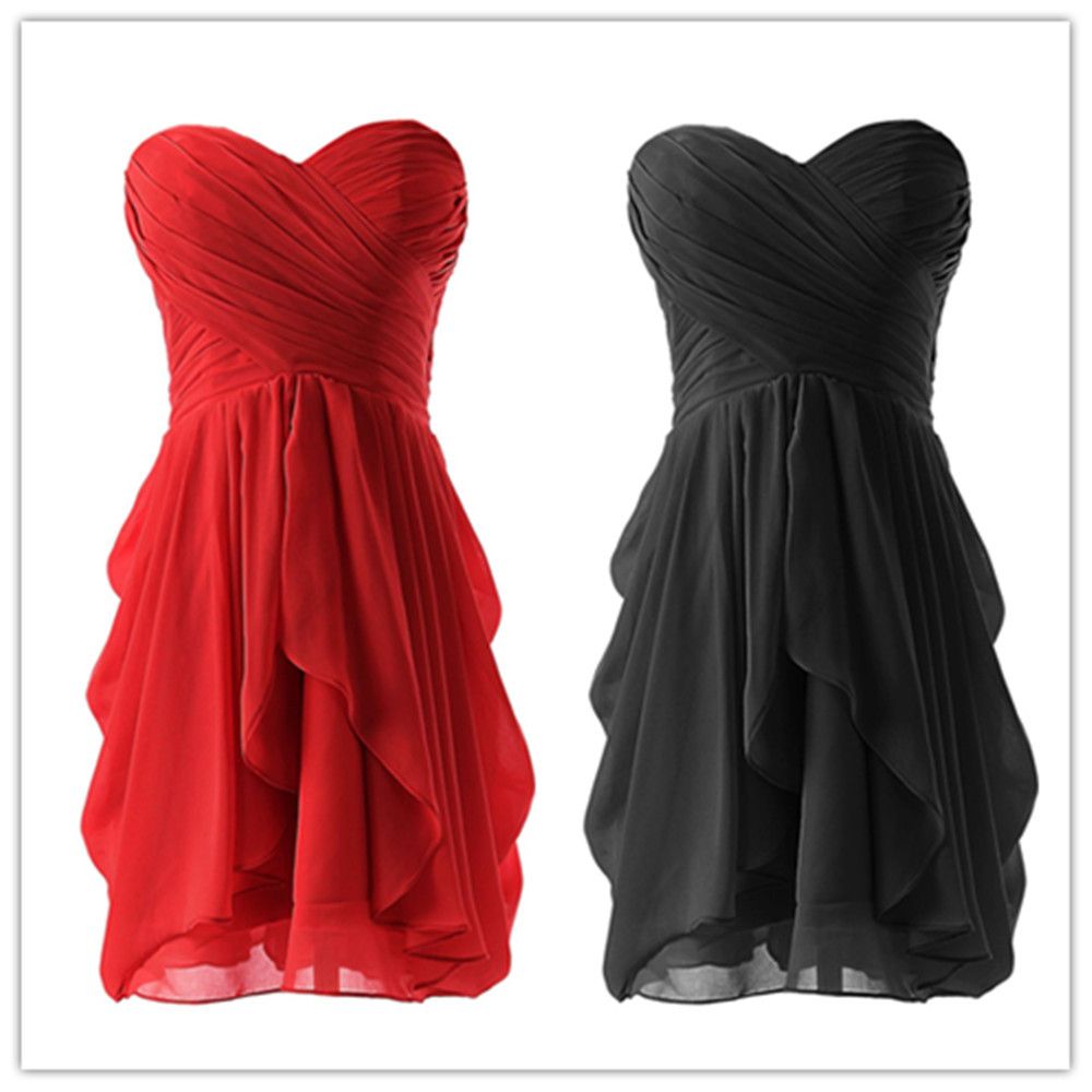 red black bridesmaid dresses