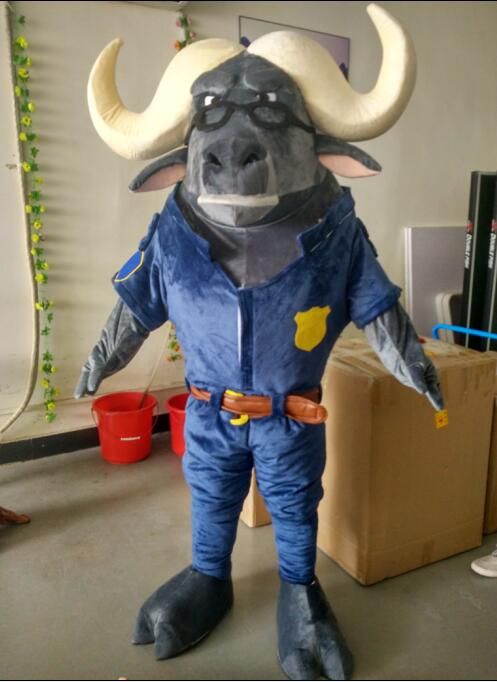 ohlees Funny Police Chief Bogo buffalo Crazy animal City Nick Fox Zootopia cartoon movie character mascot costumes adults size ohlees Funny Police Chief Bogo buffalo Crazy animal City Nick Fox Zootopia cartoon movie character mascot costumes adults size