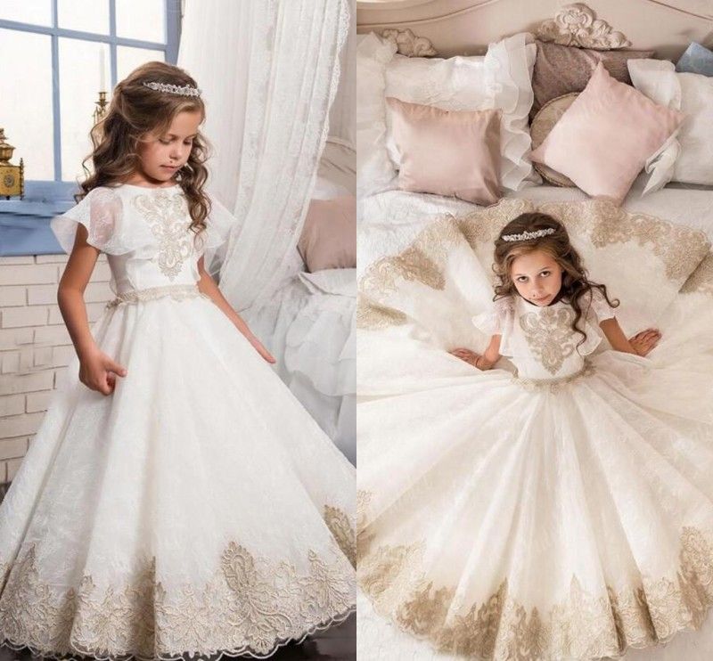 Acquista Abiti Da Ragazza Di Fiore Bianco Principessa Di Angelo Con Abiti Da Spettacolo Ragazza Araba Con Applique In Pizzo Champagne Abiti Da Cerimonia Bambini Economici A 59 84 Dal Sexypromdress Dhgate Com