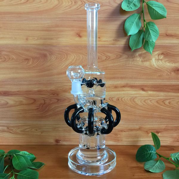 16.5 Large Glass Water Pipes With Semicircles With Rocket Perc And Gear