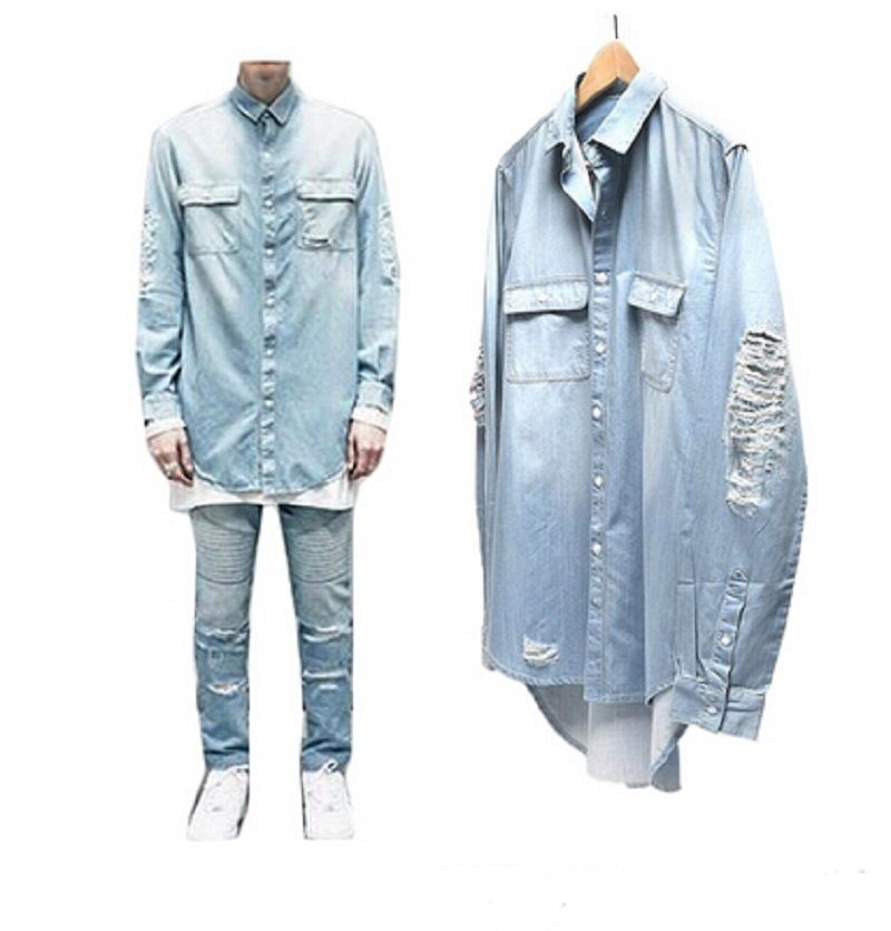 distressed jean shirt