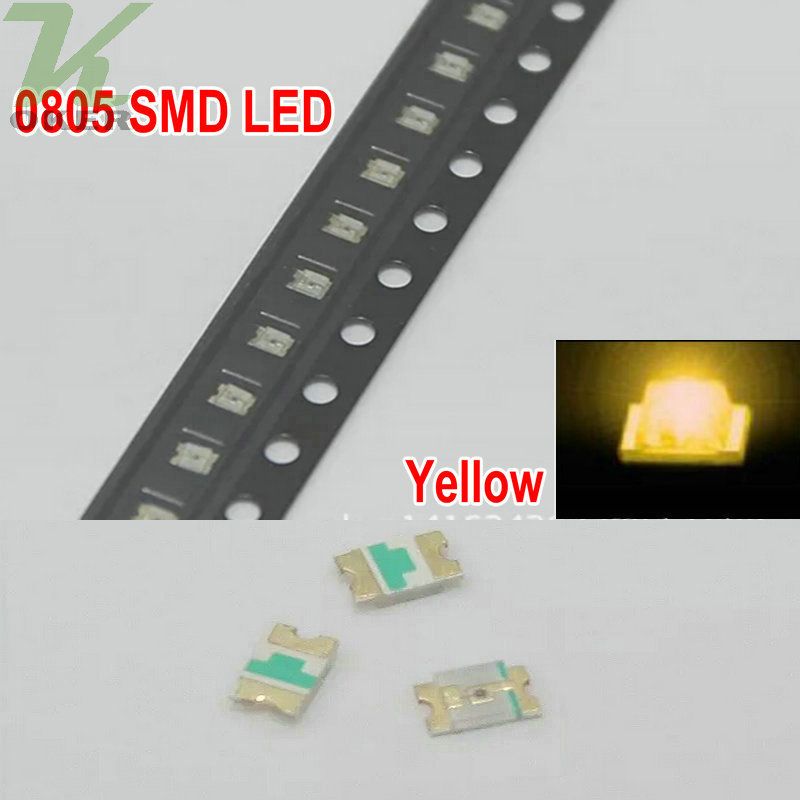 100pcs SMD SMT 0805 Super Bright yellow LED lamp light 0805 LED NEW