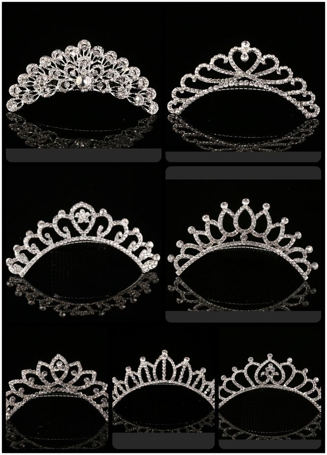 2021 Trendy 10 estilos más baratos Shining Rhinestone Crown Girls 'Novia Tiaras Fashion Accesorios nupciales para el evento boda